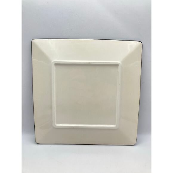 Halloween Decor Square 8" Plate Witch Broom Full Moon Stars Yellow Blue Black - Picture 3 of 5